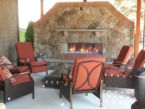 Custom Designed Patio with Fireplace
