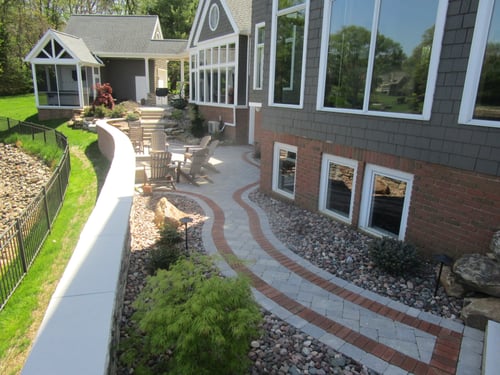stone and brick pathway