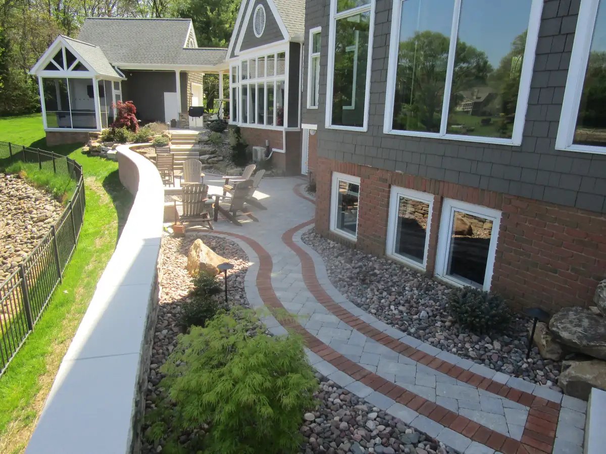 stone and brick pathway