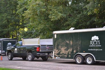 A Rice’s crew performs consistent maintenance to keep a customer’s landscape looking its best