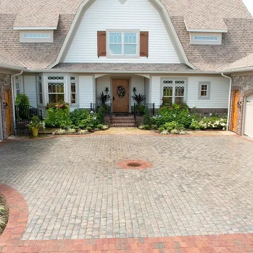 Unilock cobblestone driveway