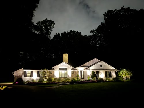 house lit at night