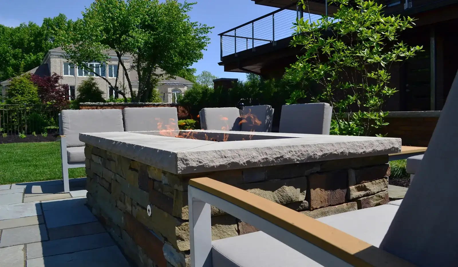 Modern Style Patio and Firepit