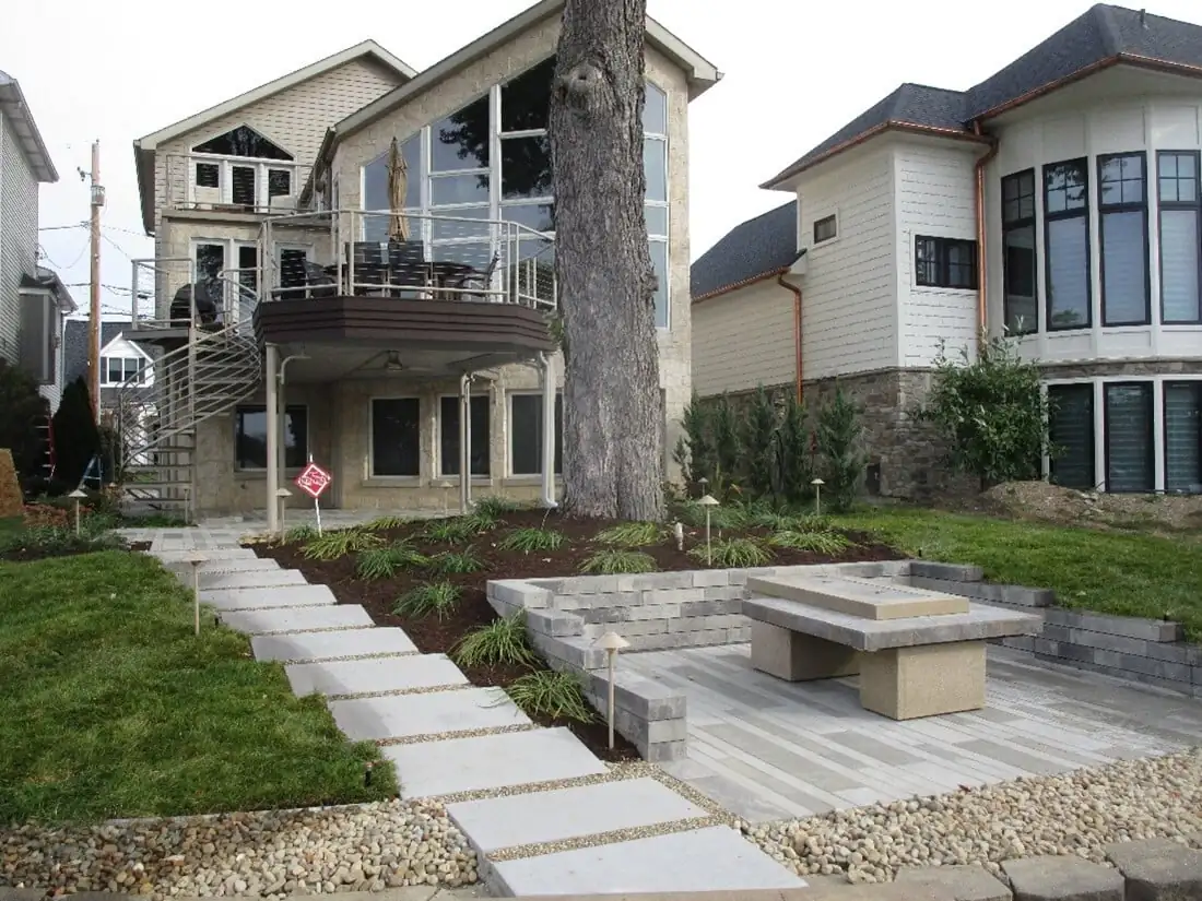 jaslow full back patio steps and fire place after
